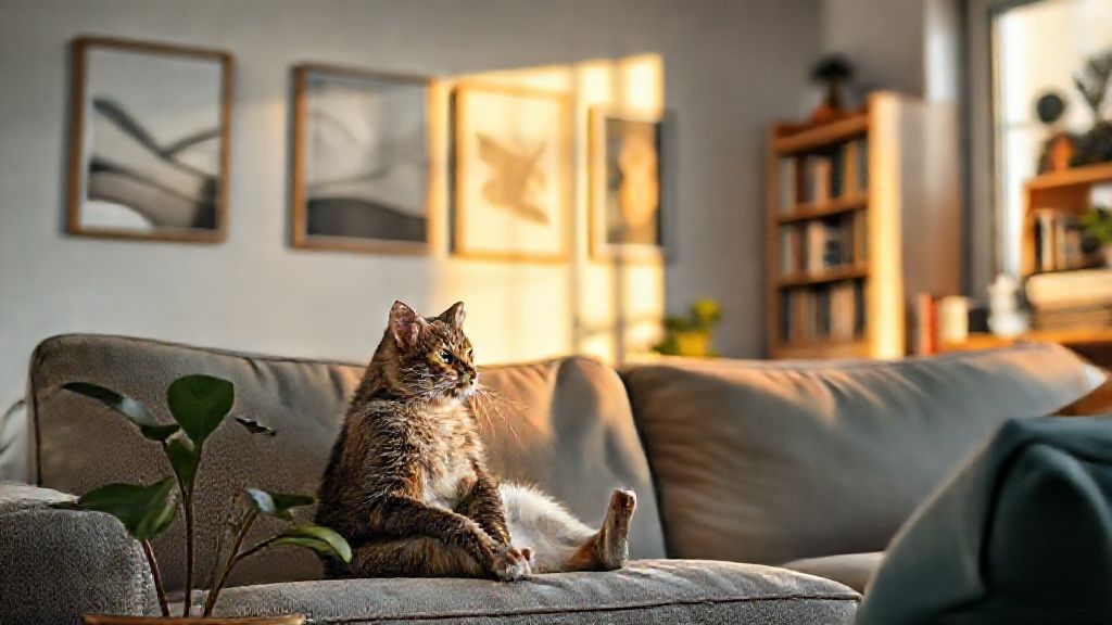 Gato observando o ambiente