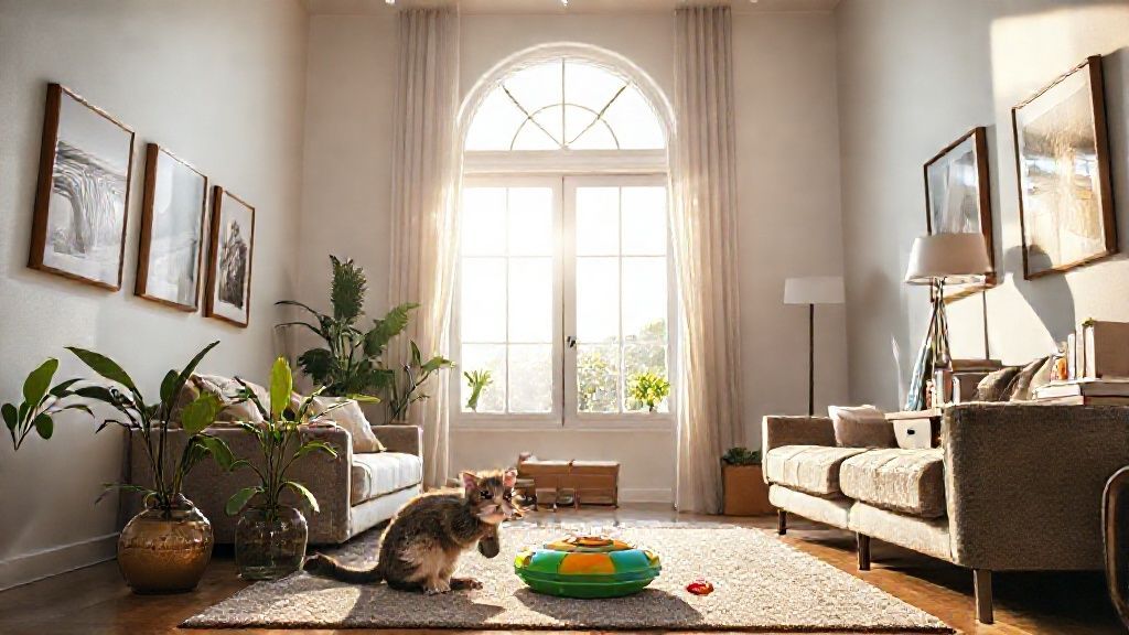 Gato brincando em casa