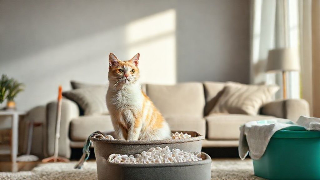 Gato sendo higienizado