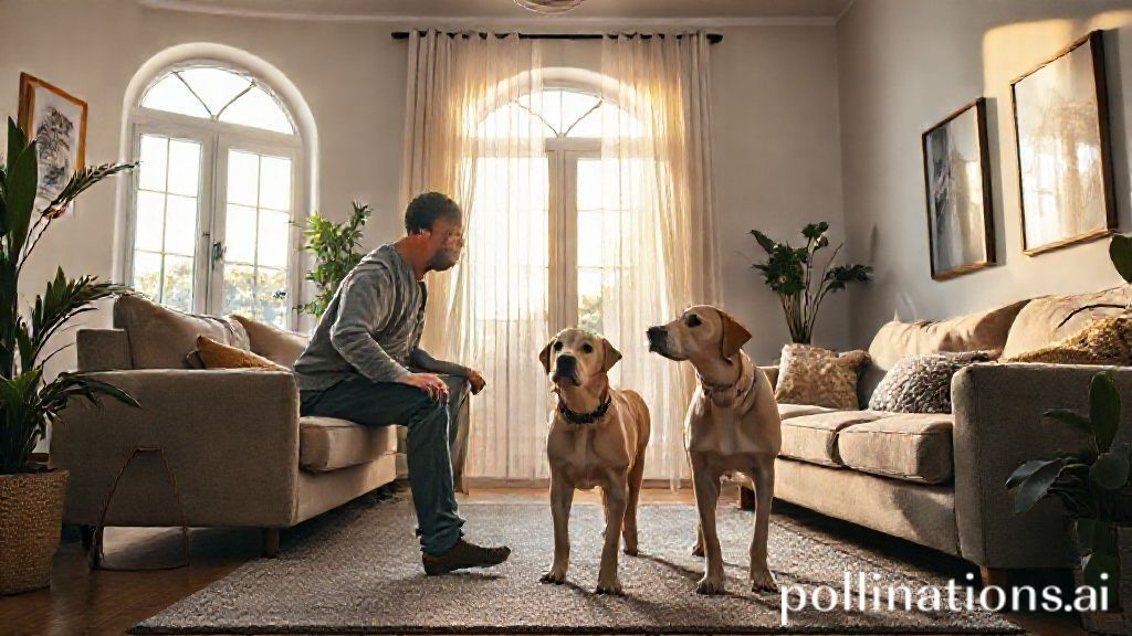 Cachorro seguindo seu dono pela casa
