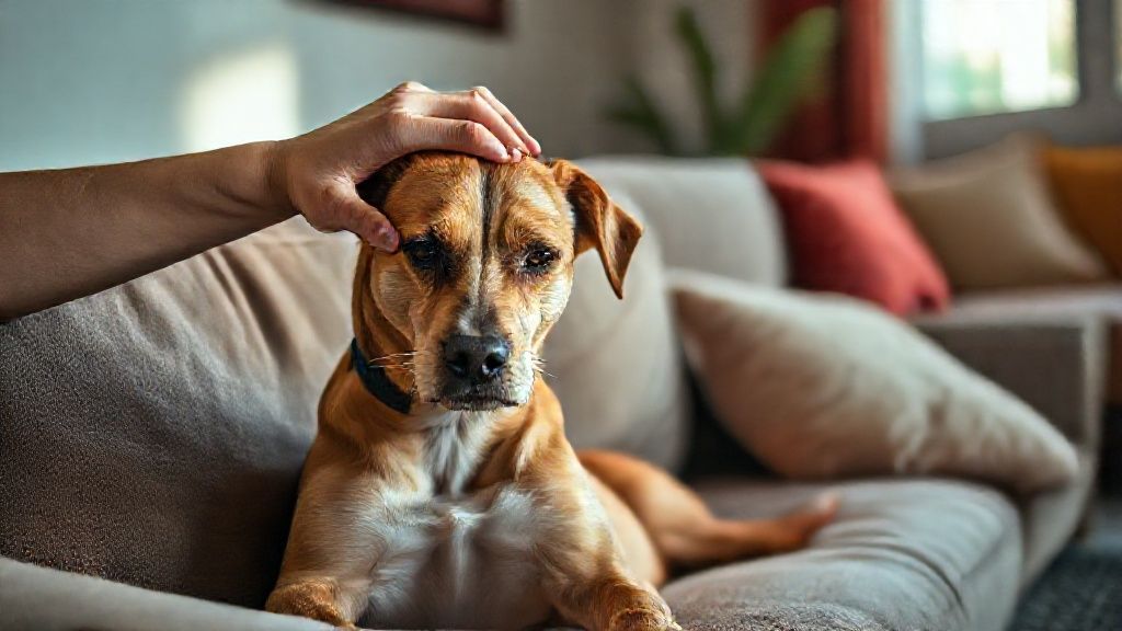 Cachorro com expressão de dor
