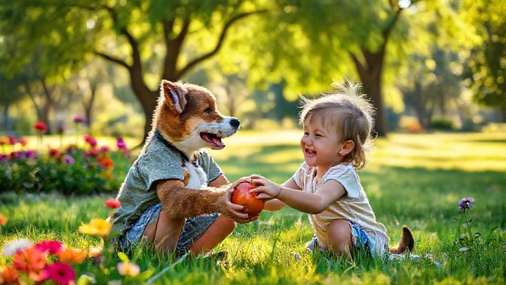 Filhote de cachorro socializando com outros cães