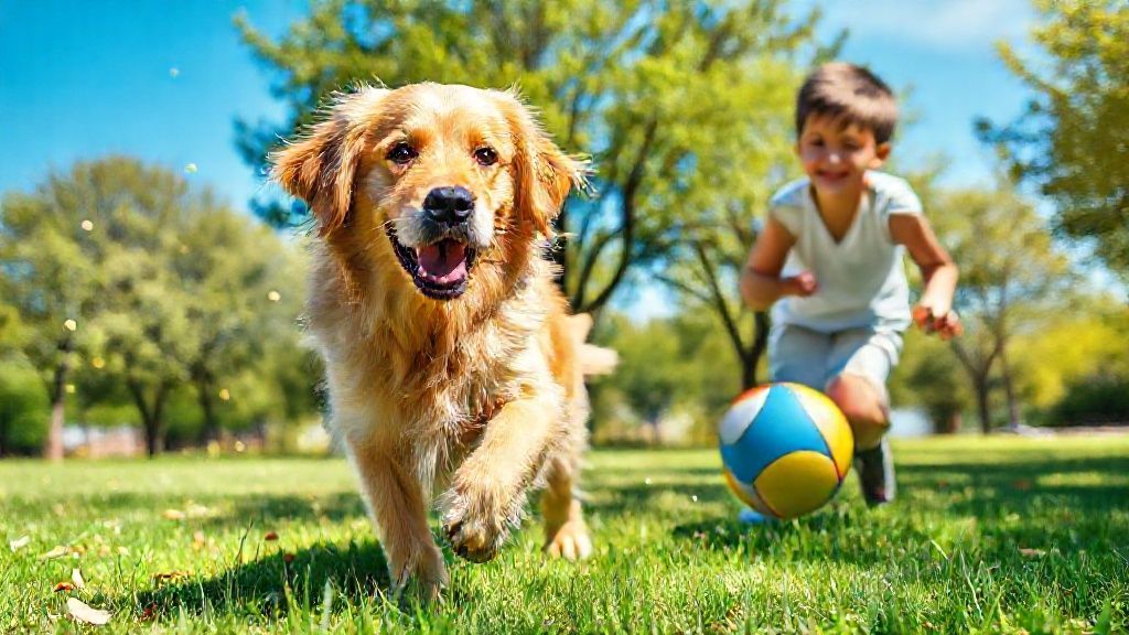 Cachorro brincando e se exercitando