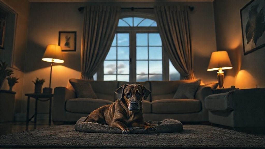 Cachorro chorando à noite